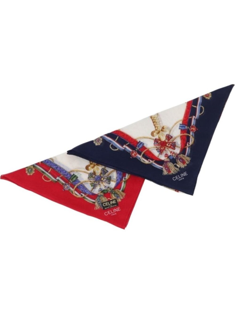 CELINE Handkerchief Cotton 2 Set Navy Red